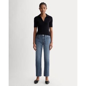 Everlane The Super-Soft Relaxed Jean Medium Indigo Blue Mid Rise Slouch Straight